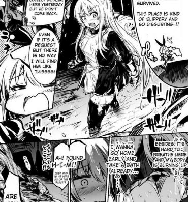 Babysitter Adventure-chan who got in heat while rescue a man on request in the dark pit mucus swamp- Original hentai From