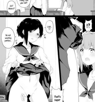 Close Up [Maguro Shining] Do-M Kanojo ga No-Pan Toukou shita Yuri Coup | Super Masochist Girl Goes to School With No Panties [English] [Binbou Scanlation]- Original hentai Sloppy Blowjob